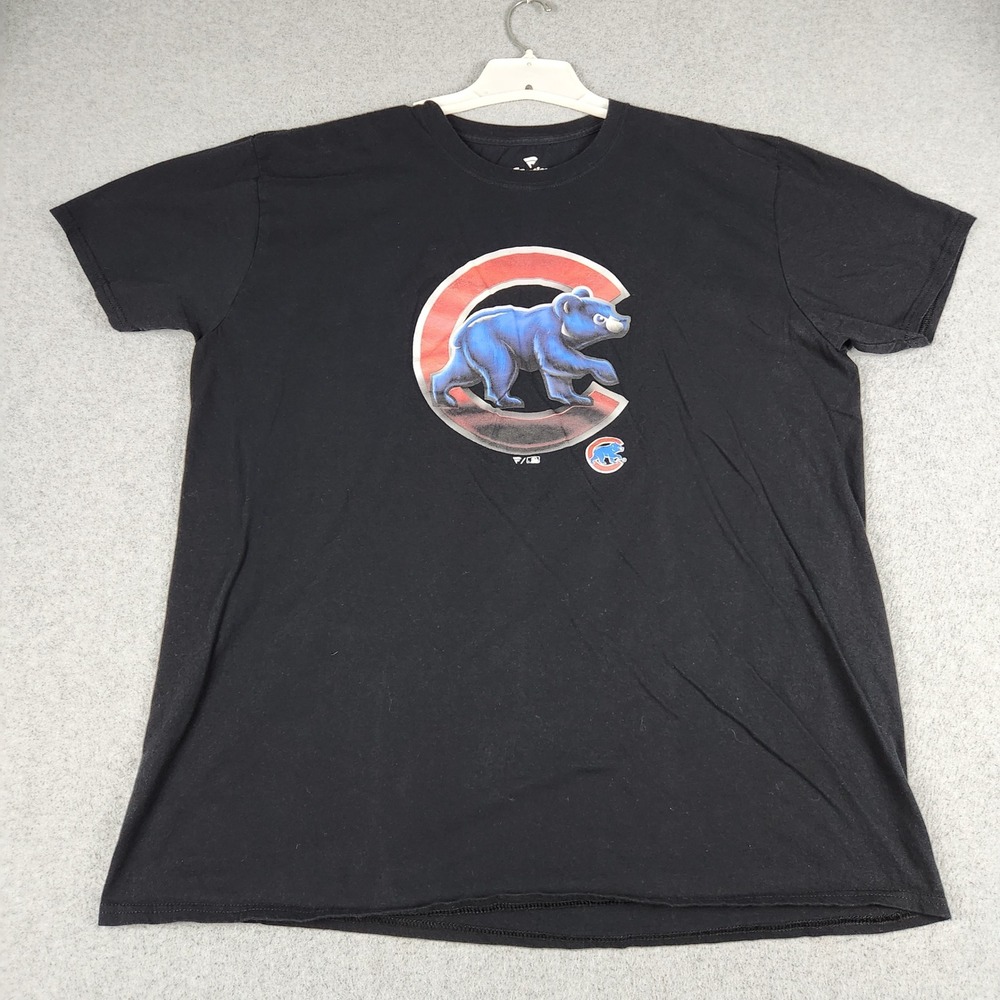 Chicago Cubs T-Shirt Men's 2XL Black Graphic Print Fanatics MLB Baseball Sports